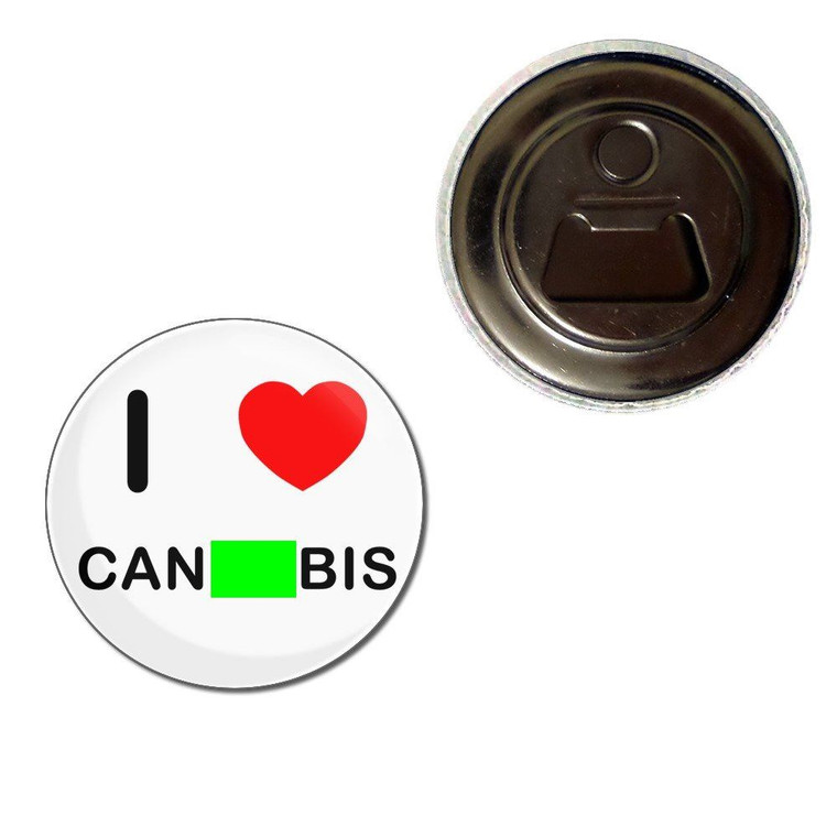 I Love Cannabis - Fridge Magnet Bottle Opener