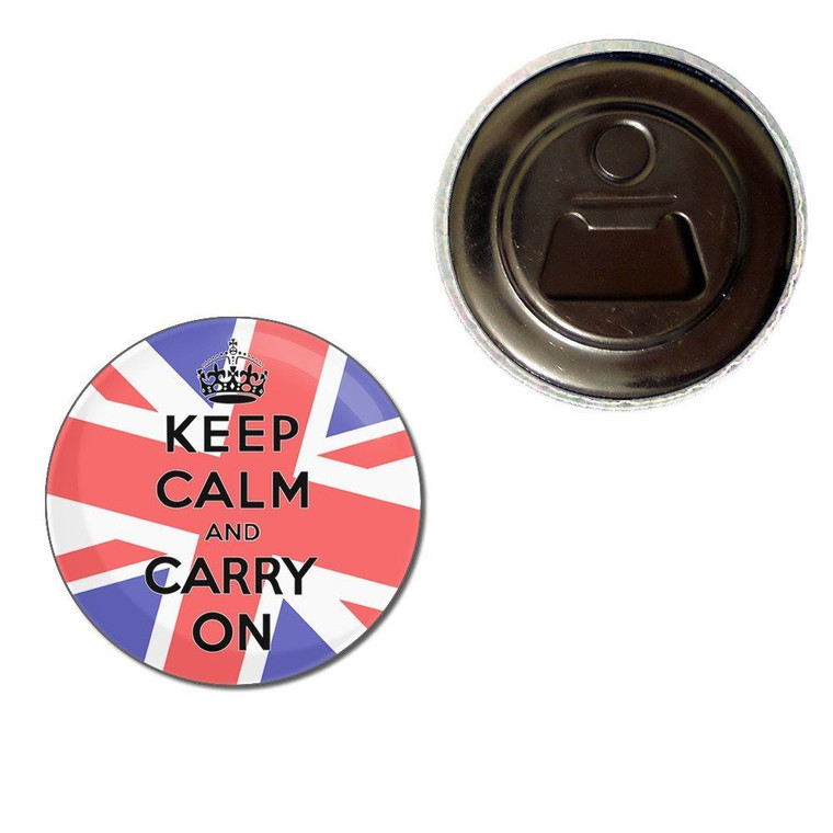 UK Keep Calm and Carry On - Fridge Magnet Bottle Opener