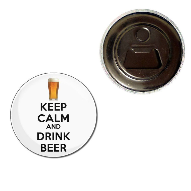 Keep Calm and Drink Beer - Fridge Magnet Bottle Opener