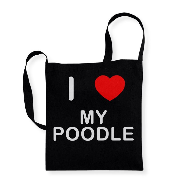 I Love My Poodle - Cotton Sling Bag