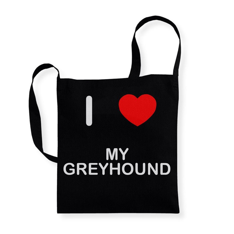 I Love My Greyhound - Cotton Sling Bag