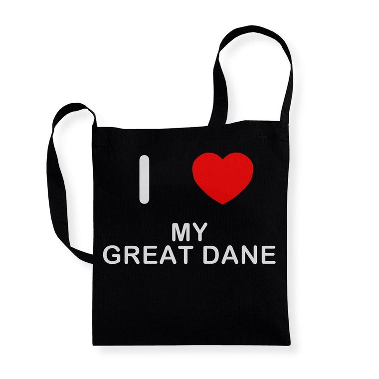 I Love My Great Dane - Cotton Sling Bag