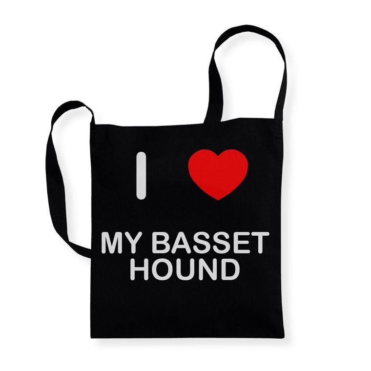 I Love My Basset Hound - Cotton Sling Bag