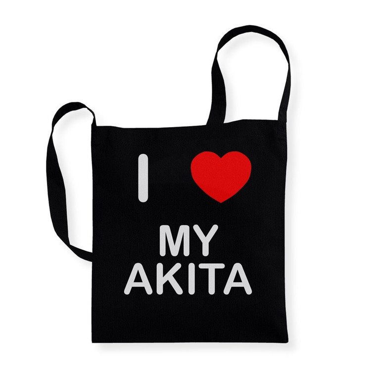 I Love My Akita - Cotton Sling Bag