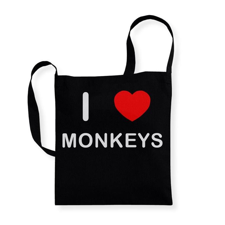 I Love Monkeys - Cotton Sling Bag
