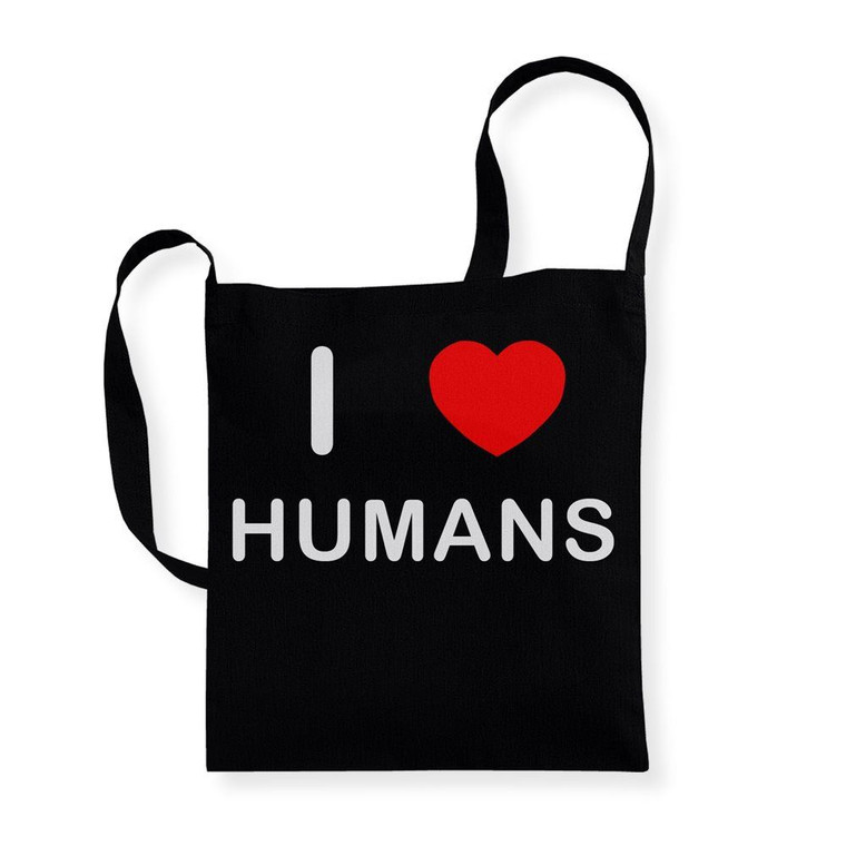 I Love Humans - Cotton Sling Bag