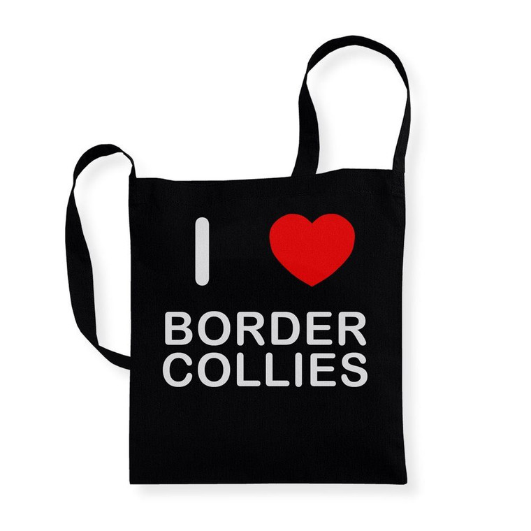 I Love Border Collies - Cotton Sling Bag