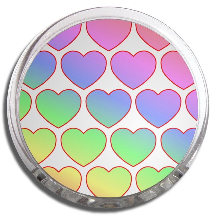 Rainbow Heart Pattern - Fridge Magnet Memo Clip