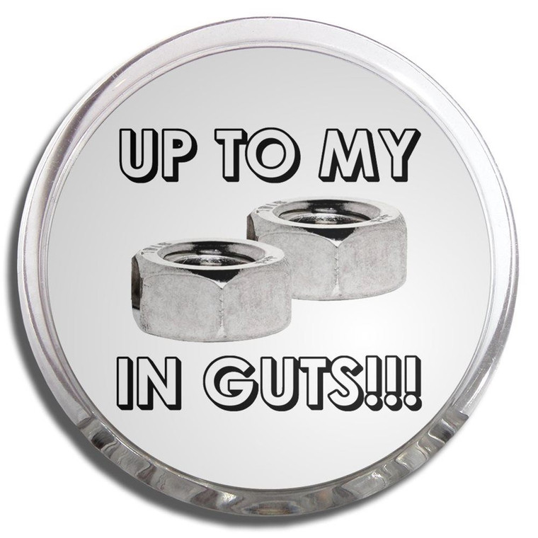Up To My Nuts In Guts - Fridge Magnet Memo Clip