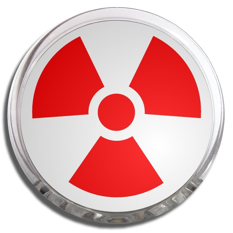 Red Nuclear Symbol - Fridge Magnet Memo Clip