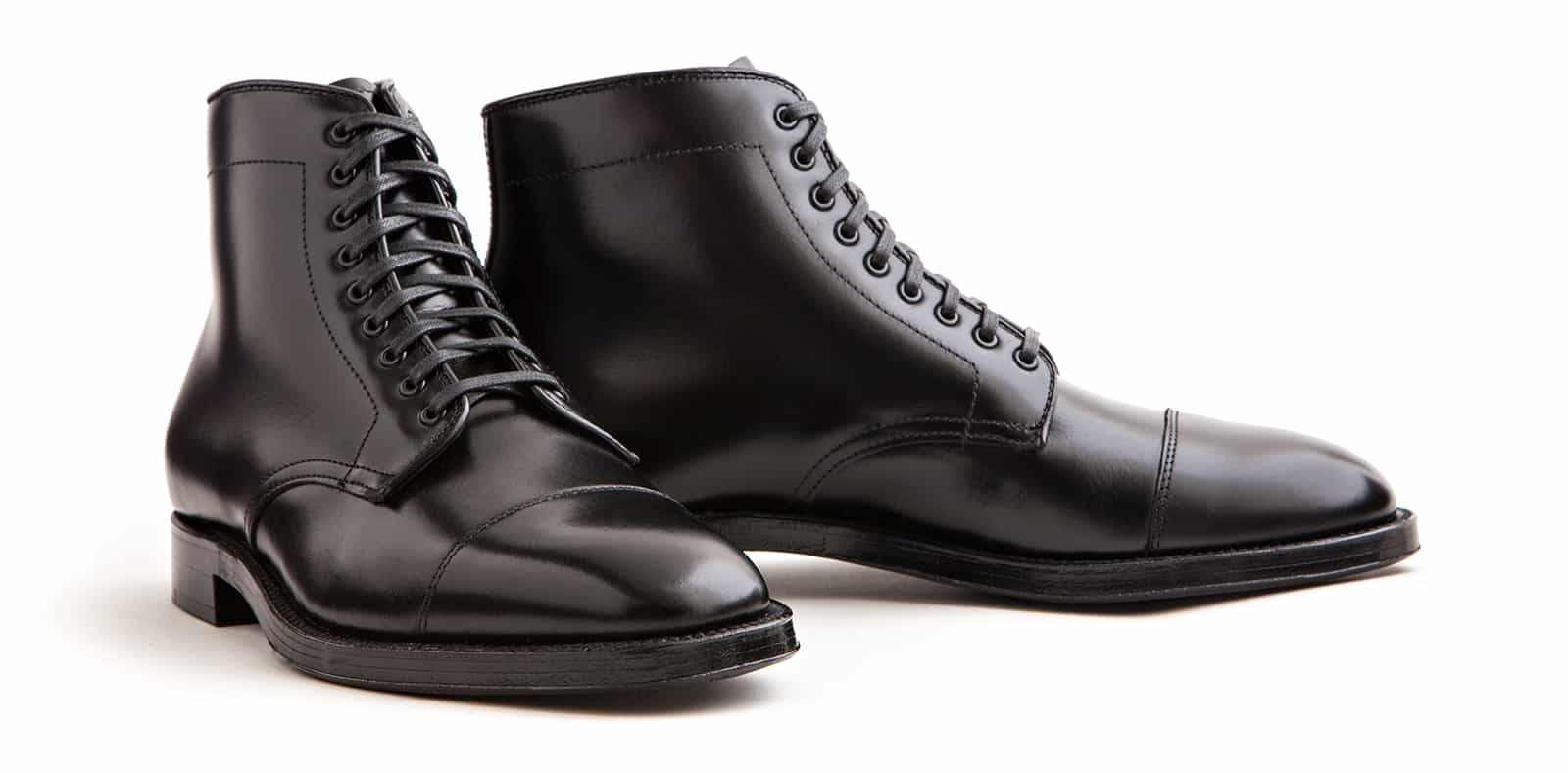 cap toe boots black