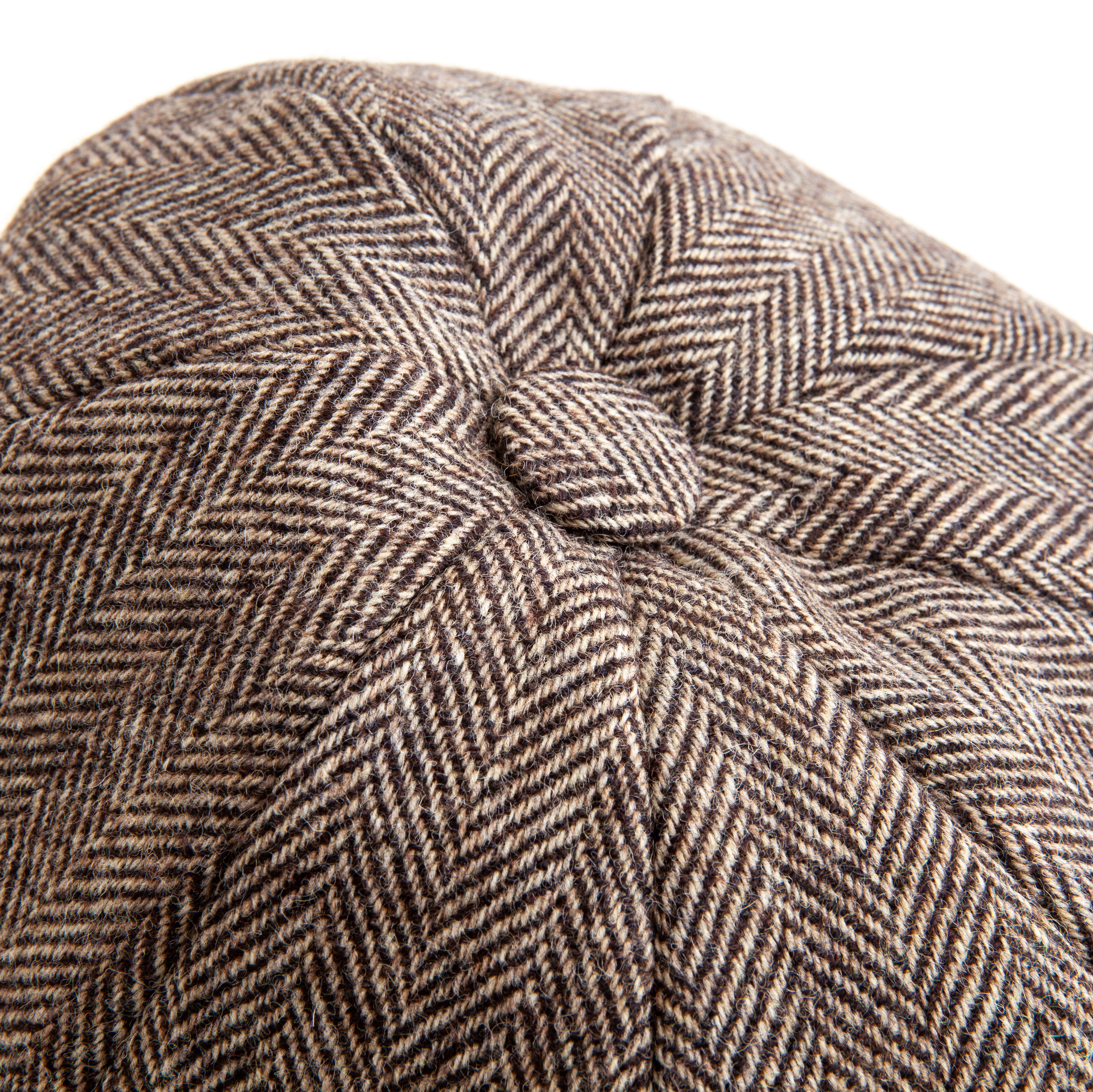 Eight Panel Cap - Brown Herringbone - Fox Bros. - Leffot