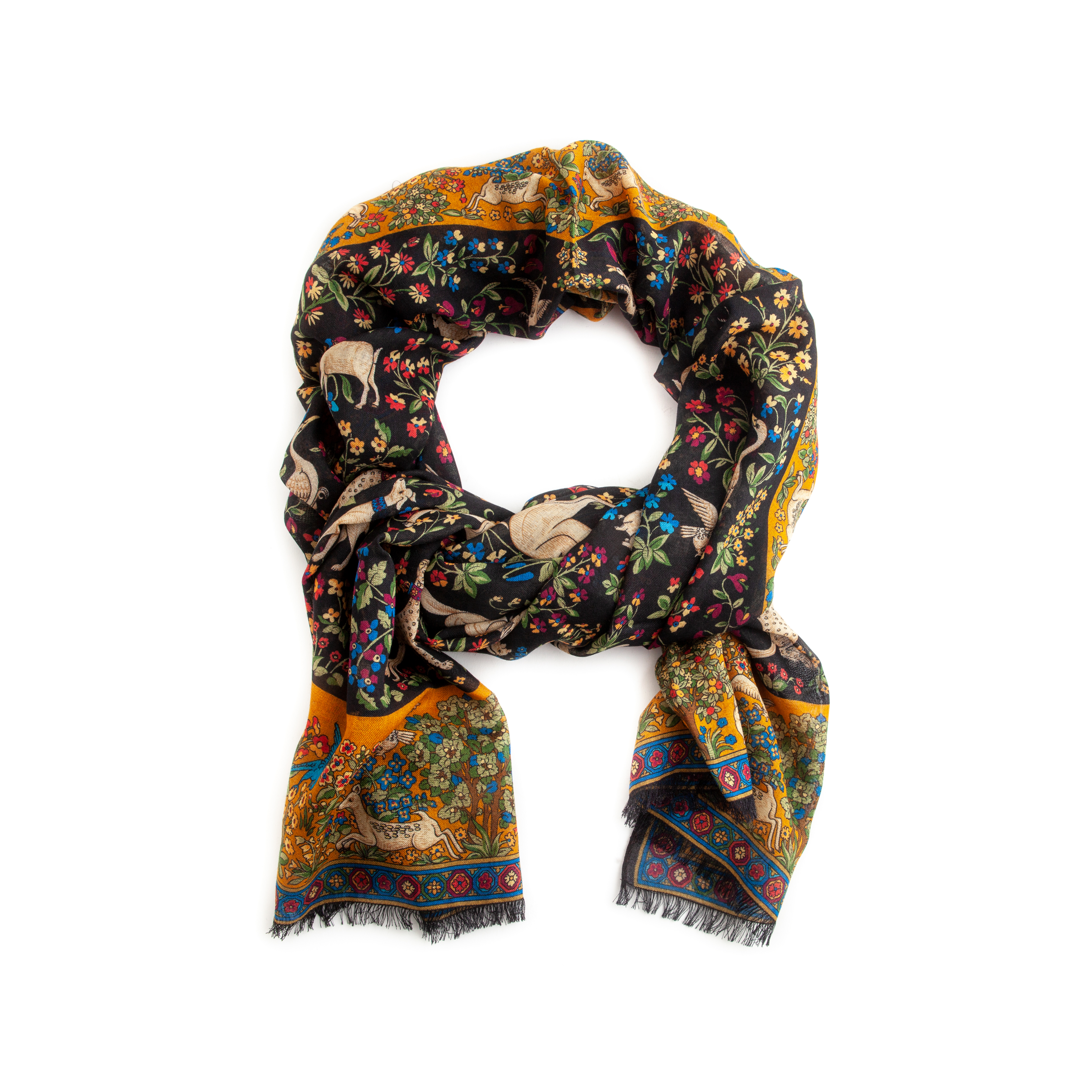 Black Mythical Forest Scarf - Drake's - Leffot
