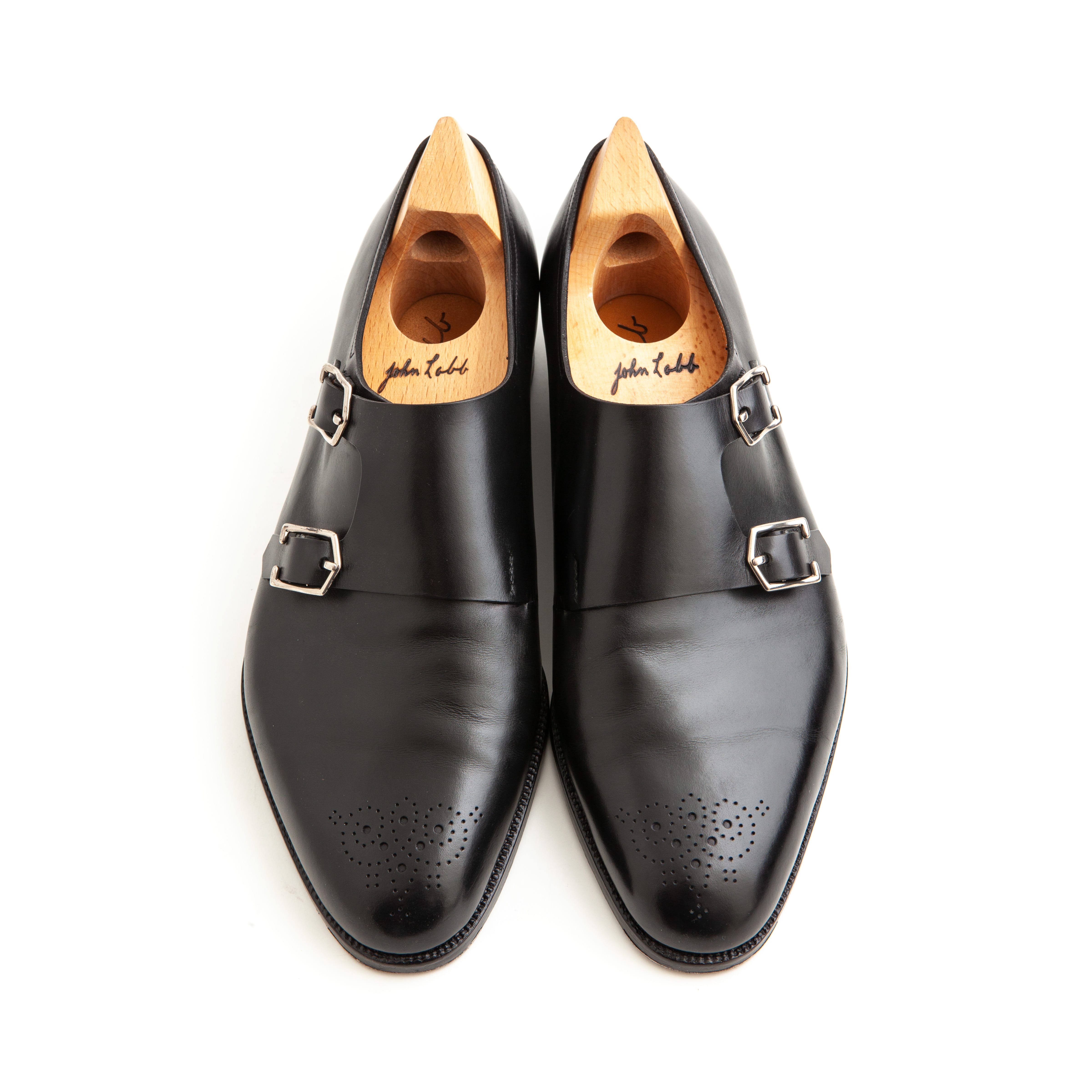 靴 John Lobb Matta Black Monk Strap shoes John Lobb Bespoke Monkstrap - Black Calf - Pre-owned - Leffot