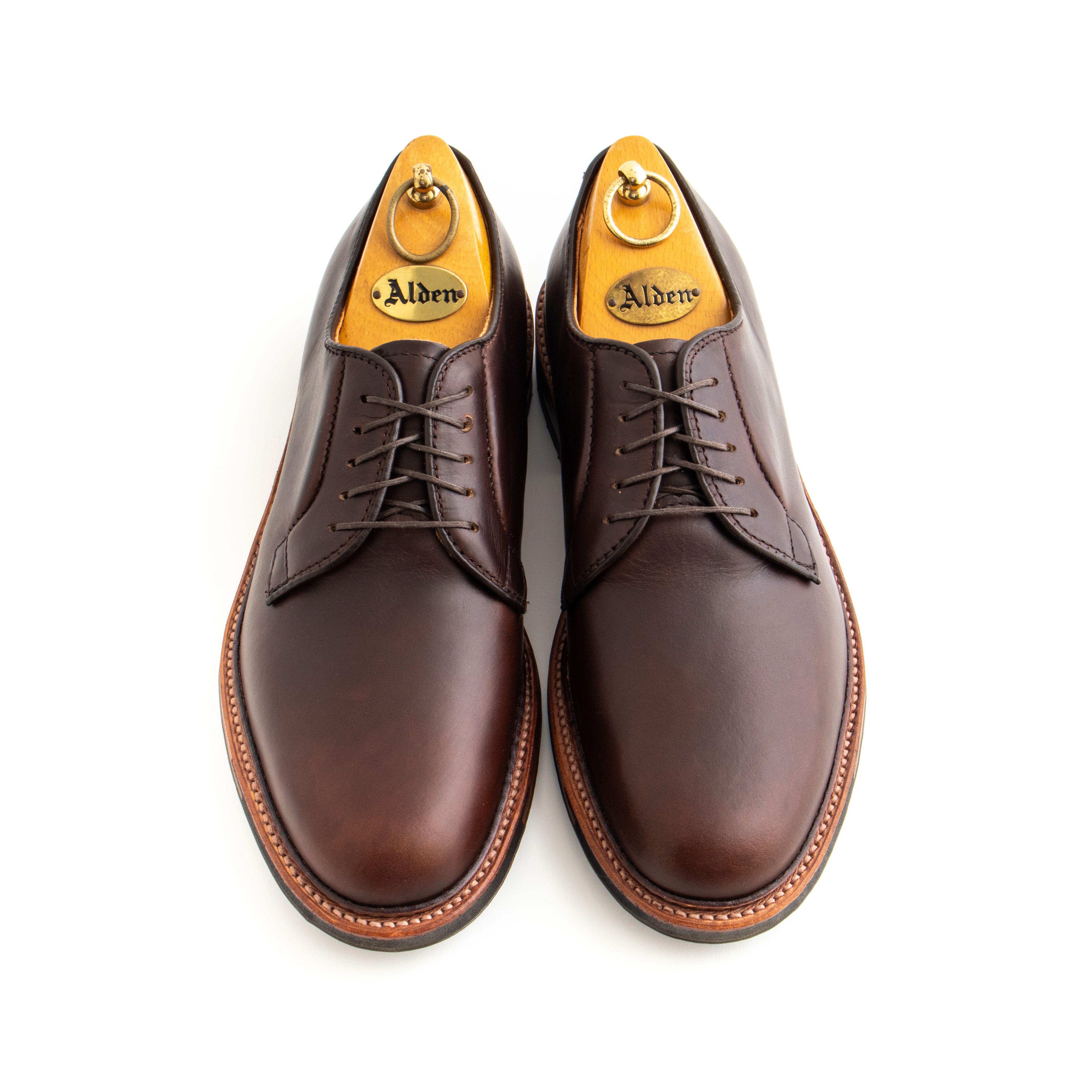 靴 60s Grenson Brown Plain Toe Blucher Alden Plain Toe Blucher - Brown CXL - Leffot