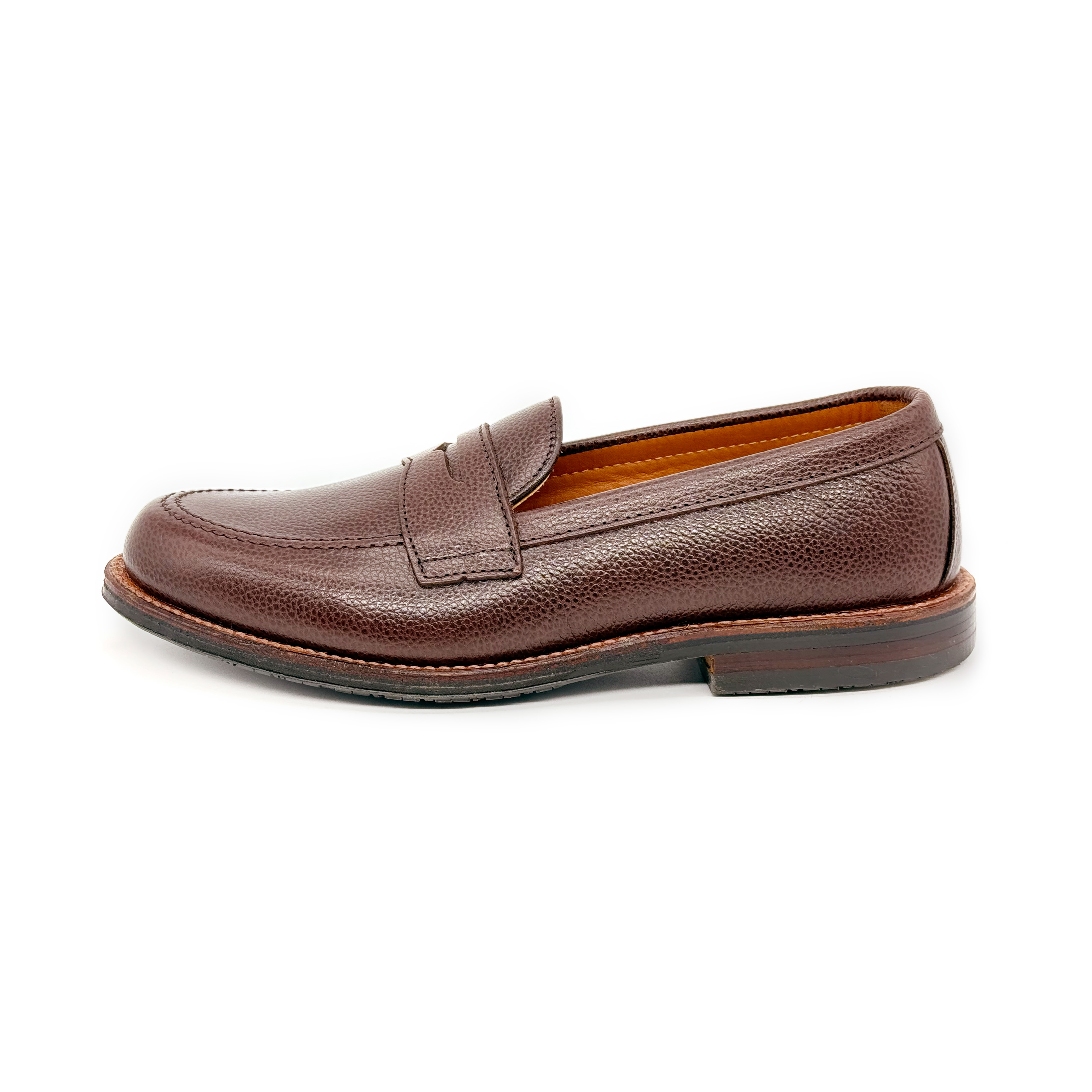 Vintage L L Bean Leather Brown Penny Loafers 10 D Comfort Vent Sole Alden Leisure Penny - Brown Pebbled Calf - Leffot main image 2
