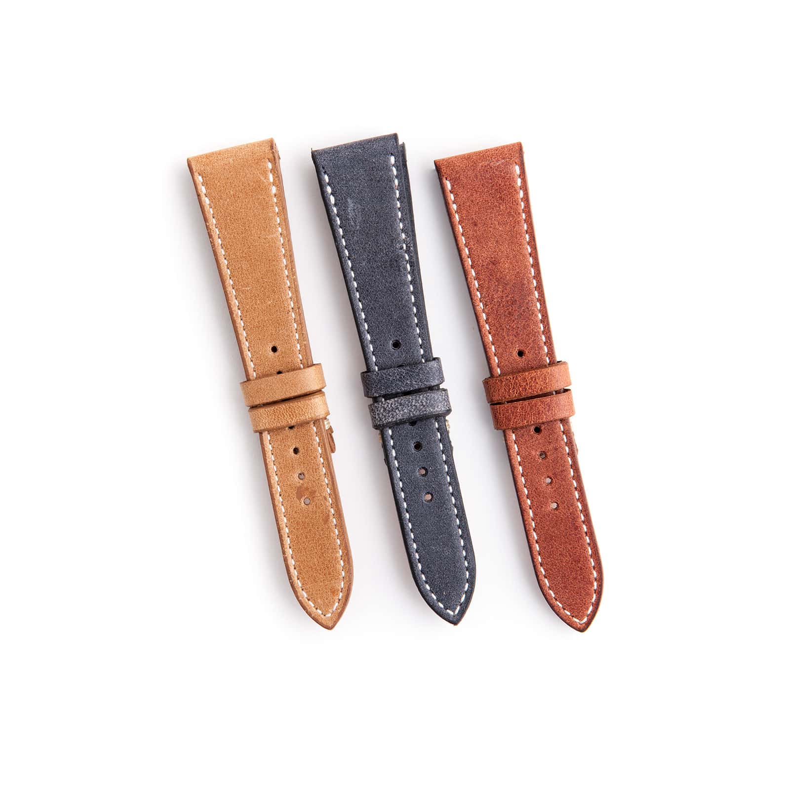 Bag Strap Set - 16mm Stitched Leather