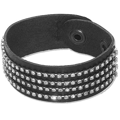 Tough Girl Rhinestone Chain and Leather Bracelet Tutorial Tough Girl Rhinestone Chain and Leather Bracelet Tutorial