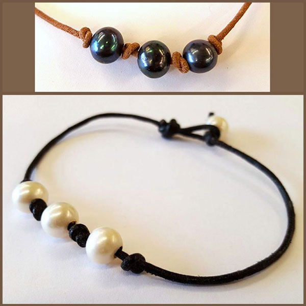 Trio of Pearls - Leather Bracelet Tutorial Trio of Pearls - Leather Bracelet Tutorial