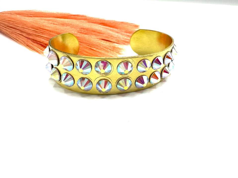 Blingy Cuff Bracelet with Flatback Rhinestones