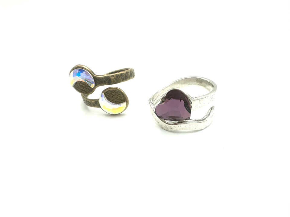 Adjustable Rings with Flatbacks