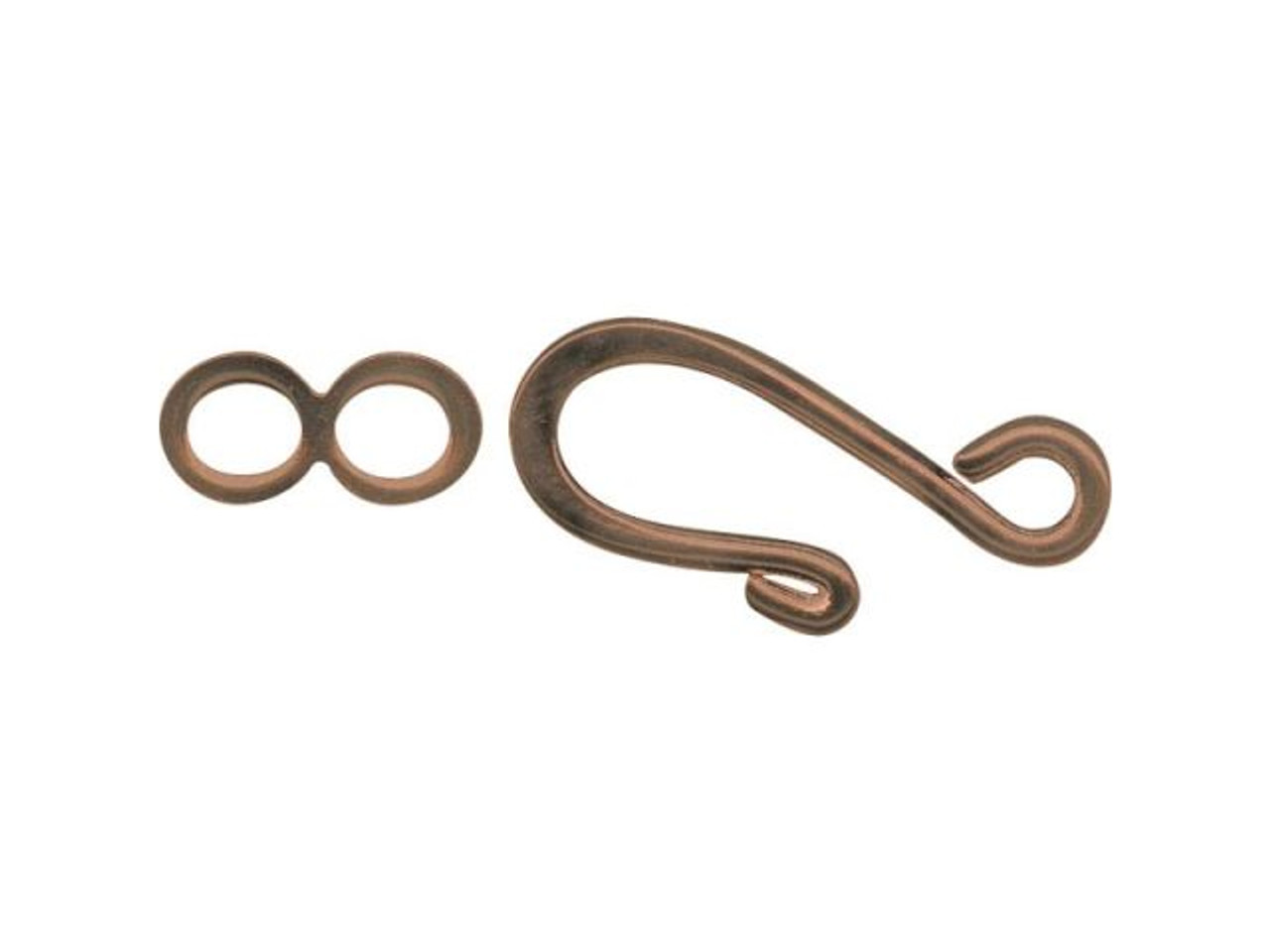 Antiqued Copper Plated Hook and Eye Clasp (gross)