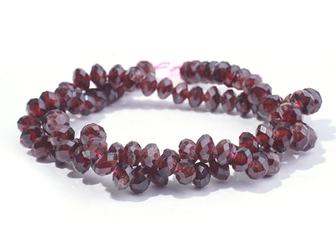 Dakota Stones Red Garnet 6mm Coin Faceted A Grade - 15-16 Inch 16-Inch Bead  Strand