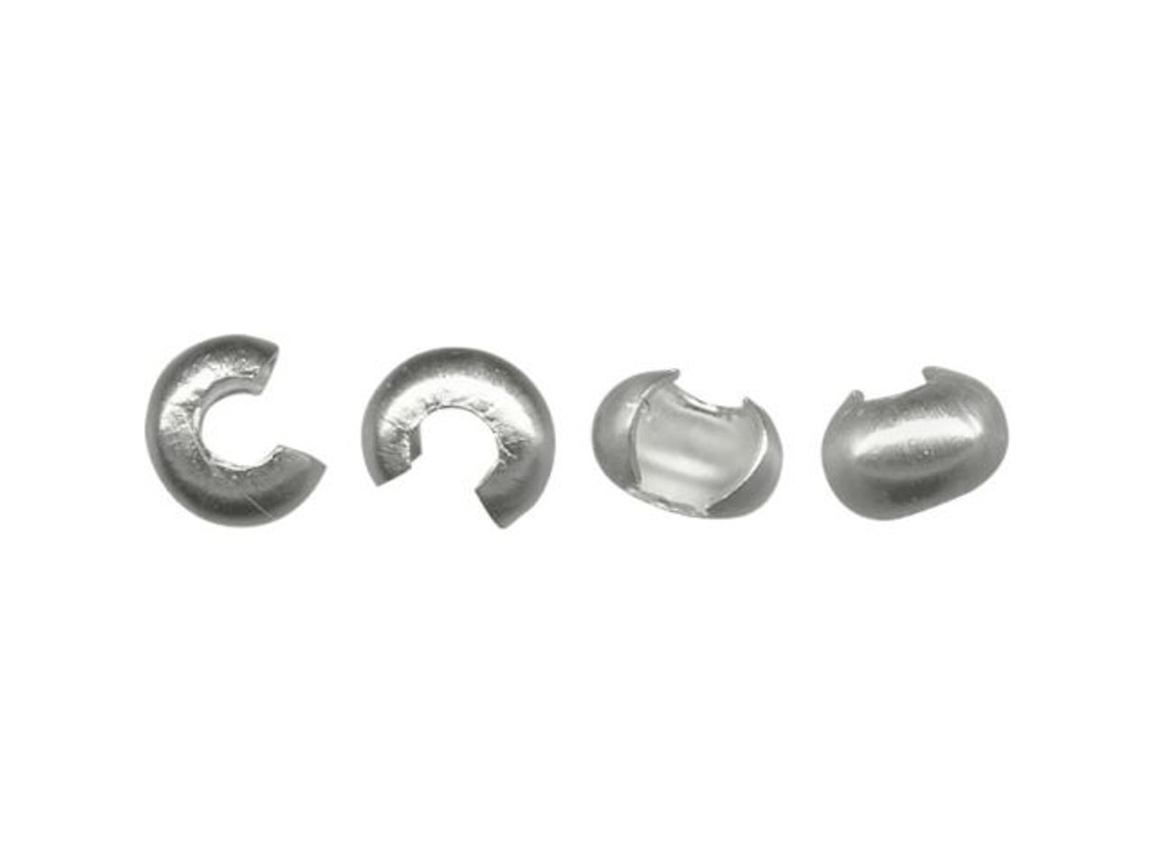 48-285-48-1 White Plated Crimp Cover, 4.8mm - Rings & Things