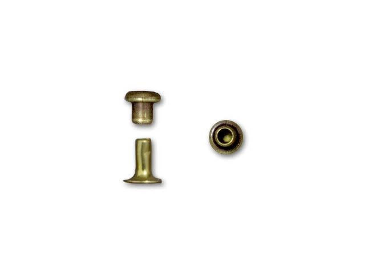 69-981-05-6 TierraCast Antiqued Brass Plated Leather Rivets, 3/32