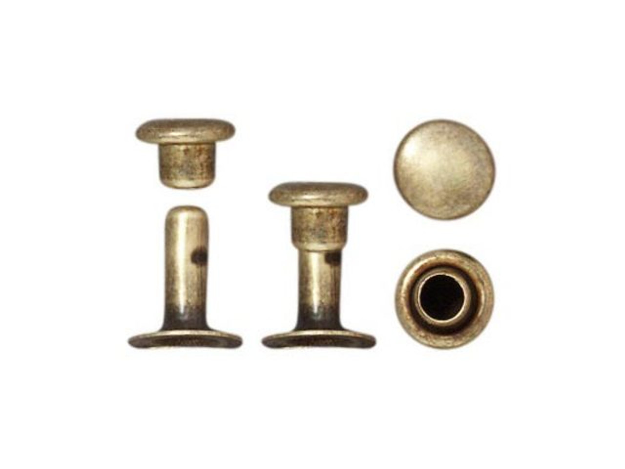 TierraCast Antiqued Brass Plated Leather Rivets, 1/8 dia (10 Pieces)