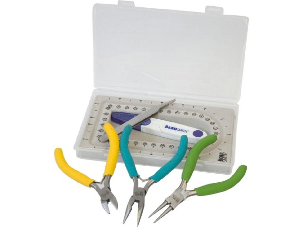 The Beadsmith Beader's Mini Travel Kit - Color-ID Set – Includes Bead  Board, Side Cutter, Round Nose, Chain Nose, Thread Snippers, Tweezers and