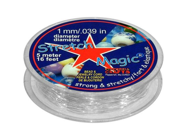 6103805 Stretch Magic Cord, 1mm, 5m Clear Rings & Things