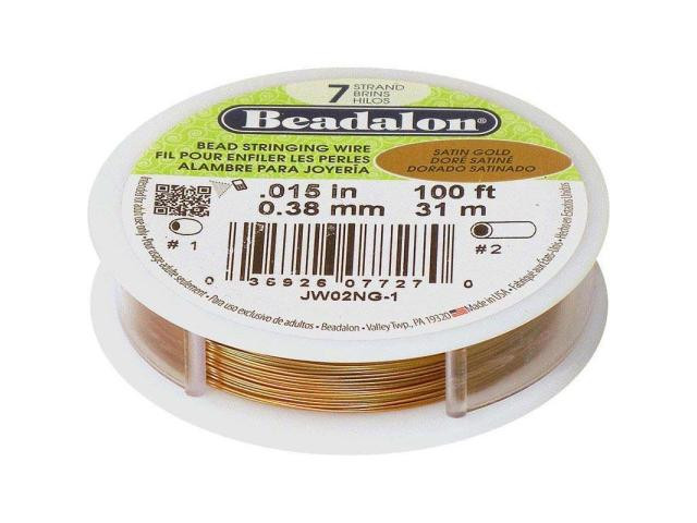 Beadalon 0,61 mm diameter 9,2 m spoel 7 streng draad, goud