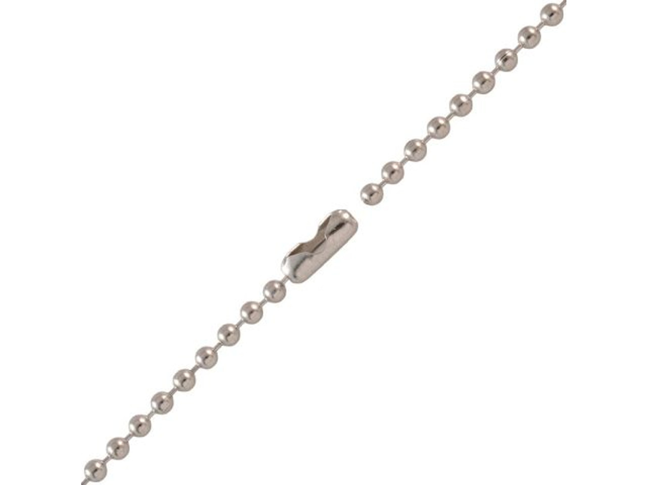 40-800-24-30-1 White Plated Semi-Finished Stainless Steel Ball Chain, 2.4mm  - Rings & Things