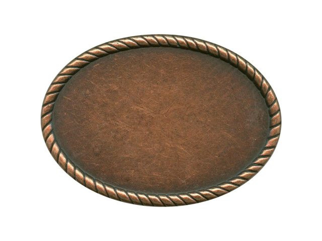 30-682-00-AC Antiqued Copper Plated Belt Buckle Blank, Oval  display picture 2