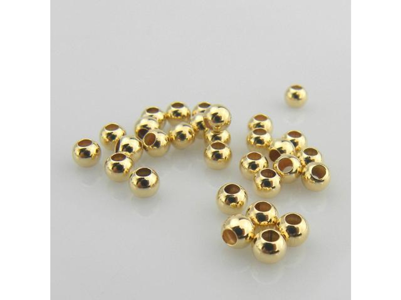 3mm Gold-Filled Round Seamless Beads 100 pcs. - (Regular Hol