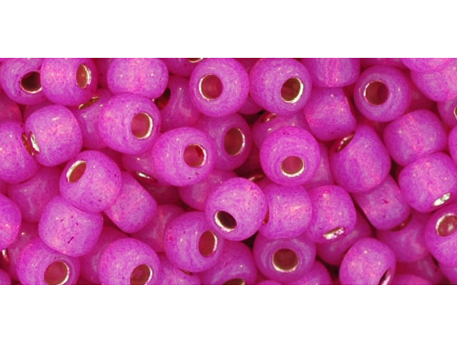 20-106-2107 TOHO Glass Seed Bead, Size 6, Silver-Lined Milky Hot