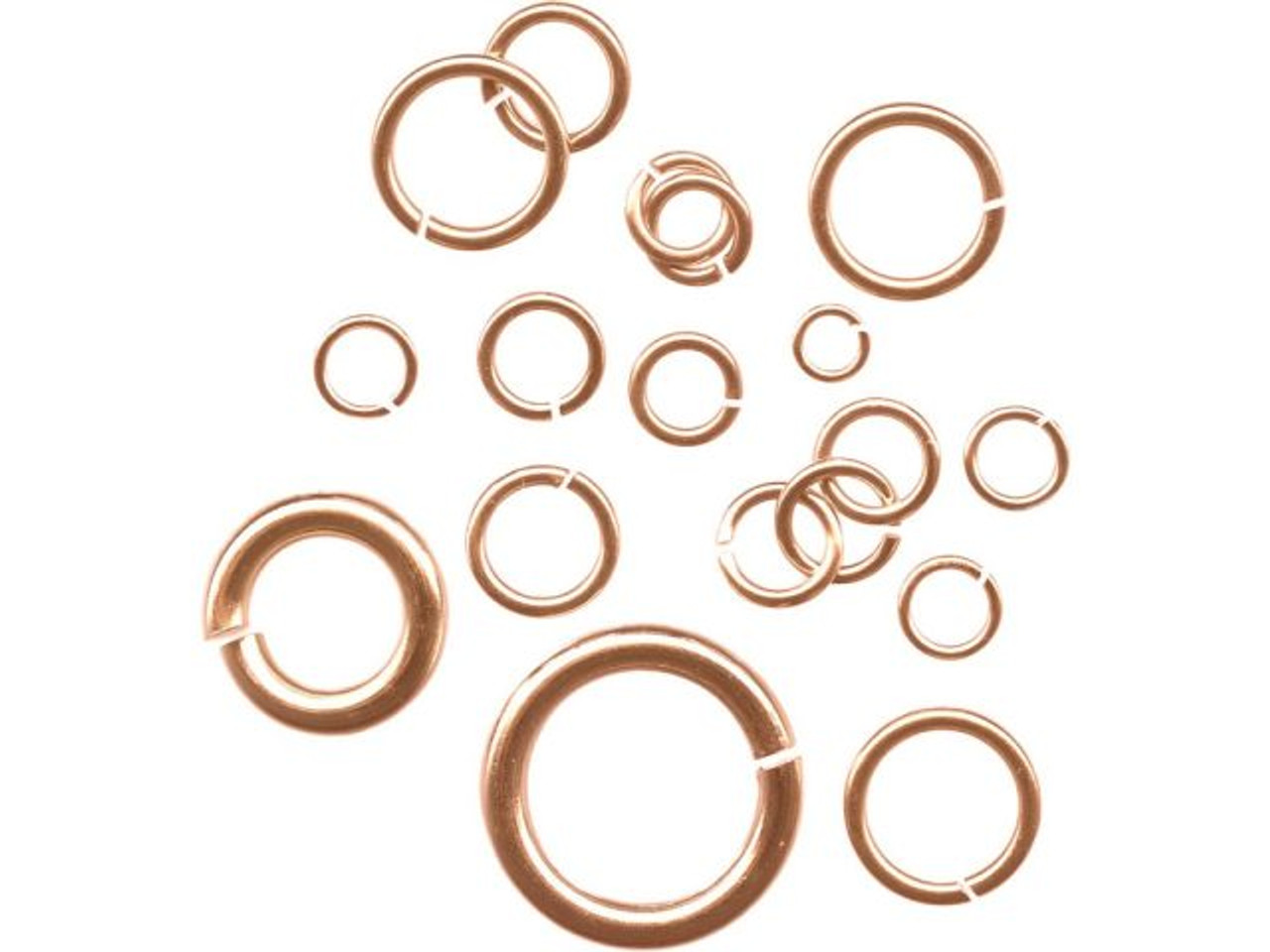 37-100-8 Copper Plated Jump Ring, Round, Assorted Sizes - Rings