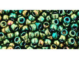 TOHO Glass Seed Bead, Size 8, 3mm, Higher-Metallic Iris - Green (Tube)