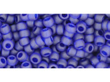 TOHO Glass Seed Bead, Size 8, 3mm, Transparent-Frosted Cobalt (Tube)