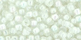 TOHO Glass Seed Bead, Size 8, 3mm, Inside-Color Rainbow Crystal/Creme-Lined (tube)