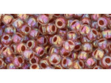 TOHO Glass Seed Bead, Size 8, 3mm, Inside-Color Rainbow Crystal/Sandstone-Lined (Tube)