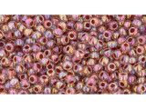 TOHO Glass Seed Bead, Size 8, 3mm, Inside-Color Rainbow Crystal/Sandstone-Lined (Tube)