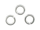 White Plated Jump Ring, Round, Heavy, 4.5mm (ounce)