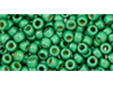 TOHO Glass Seed Bead, Size 8, 3mm, Permafinish - Matte Galvanized Spring Green (Tube)