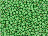 TOHO Glass Seed Bead, Size 8, 3mm, Permafinish - Matte Galvanized Green Apple (Tube)