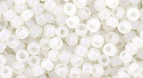 TOHO Glass Seed Bead, Size 8, 3mm, HYBRID Sueded Crystal (tube)
