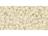 TOHO Glass Seed Bead, Size 11, 2.1mm, Opaque-Lustered Navajo White (Tube)