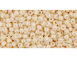 TOHO Glass Seed Bead, Size 11, 2.1mm, Opaque-Lustered Lt Beige (Tube)