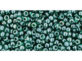 TOHO Glass Seed Bead, Size 11, 2.1mm, Transparent-Lustered Green Emerald (Tube)